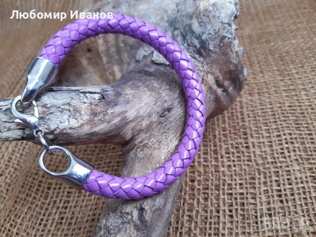 Плетени гривни, колиета и др. Богат избор на цветове, размери и модели. Естествена кожа, снимка 4 - Други - 8572495