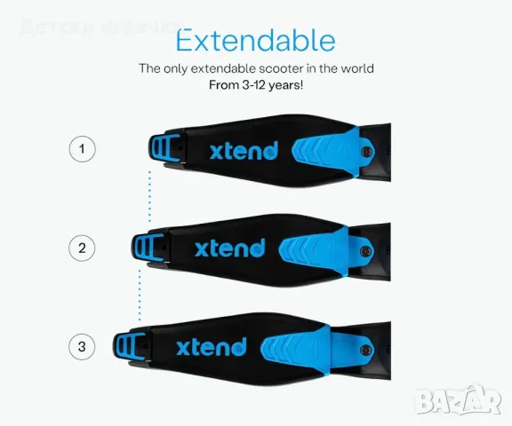 Тротинетка Scooter smarTrike Xtend разтегаема и сгъваема, розов/ син/ зелен/ оранжев, снимка 3 - Скутери и тротинетки - 50088903