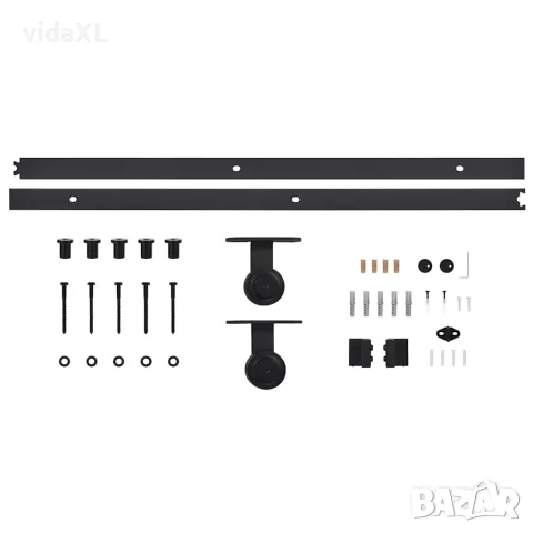 vidaXL Плъзгаща се врата с механизъм, ESG стъкло и алуминий, 90x205 см, снимка 8 - Интериорни врати - 56146568