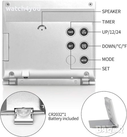 ДИГИТАЛЕН НАСТОЛЕН ЧАСОВНИК С ТЕМПЕРАТУРА. ДИГИТАЛНИ НАСТОЛНИ ЧАСОВНИЦИ. ЕЛЕКТРОНЕН ЧАСОВНИК, снимка 4 - Други - 44173019