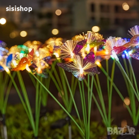 Декоративни соларни лампи с пеперуди – Водоустойчиви RGB цветове, идеални за цветни лехи и алеи 4986, снимка 7 - Декорация за дома - 54070683