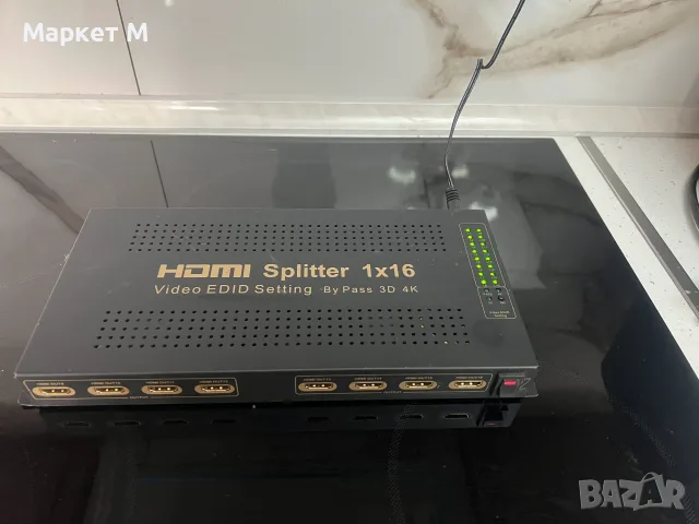 Професионален 4K HDMI сплитер 1x16 с EDID настройки (1 вход към 16 изхода)