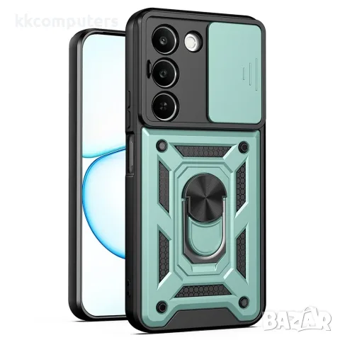 За Realme C100 5G / C83 5G Удароустойчив TPU PC Калъф с Въртяща Стойка, Плъзгащо Капаче за Камерата , снимка 5 - Калъфи, кейсове - 56184702
