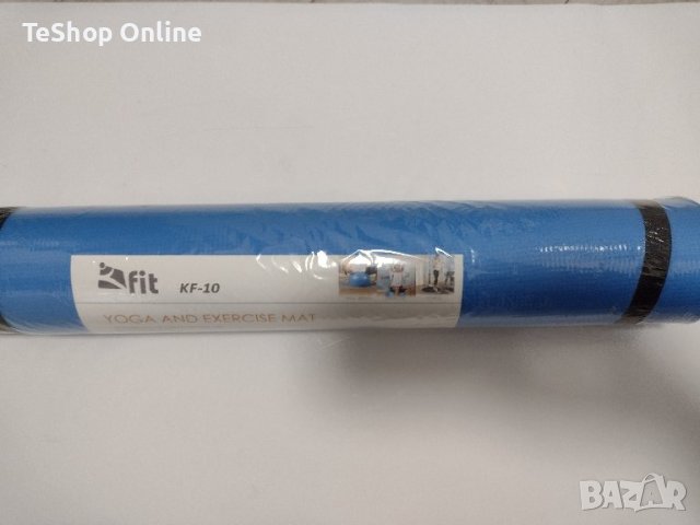Постелка за упражнения YOGA MAT KFIT - PVC синя 170 см, снимка 2 - Йога - 42911319
