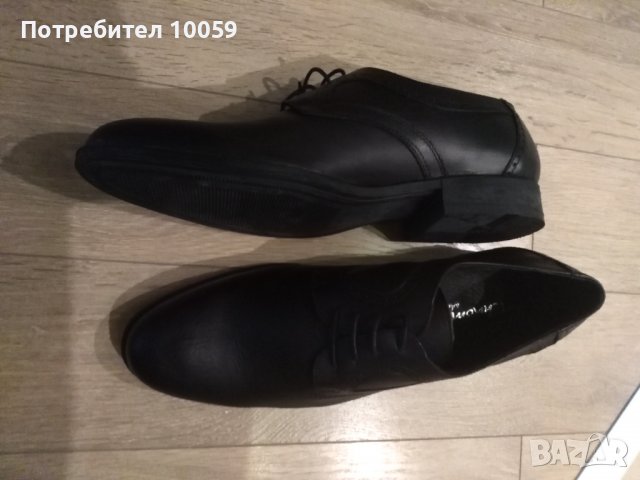 НОВИ Мъжки обувки естествена кожа, черни, 43-44, снимка 4 - Официални обувки - 37581317