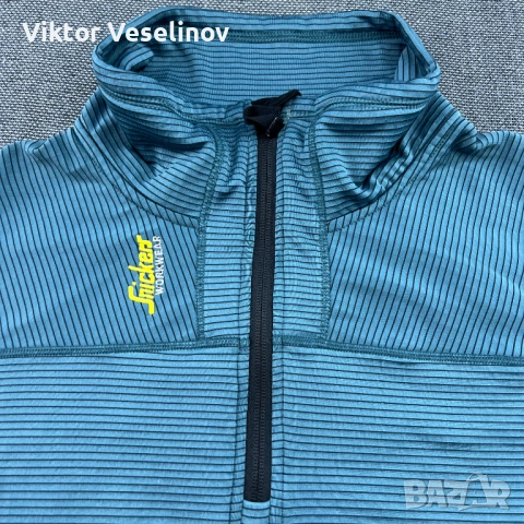 Snickers Еластична Горница Мъжка Размер 3XL 1/4 Зип Работна Синя, снимка 3 - Суичъри - 54150426