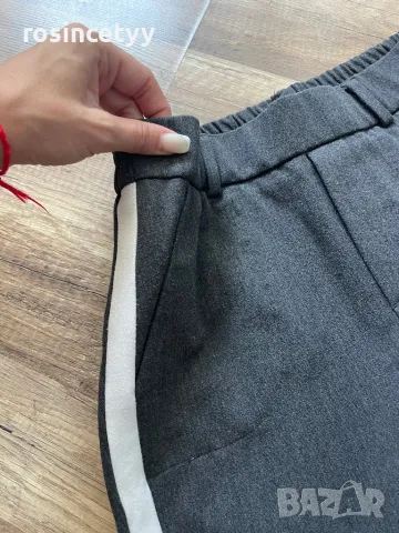 Сив панталон с бял кант, снимка 3 - Панталони - 37412520