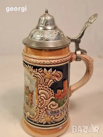 немска колекционерска халба с калаен капак 25/4