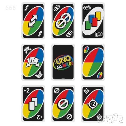 Настолна игра UNO All Wild - Семейна, снимка 2 - Карти за игра - 51388895