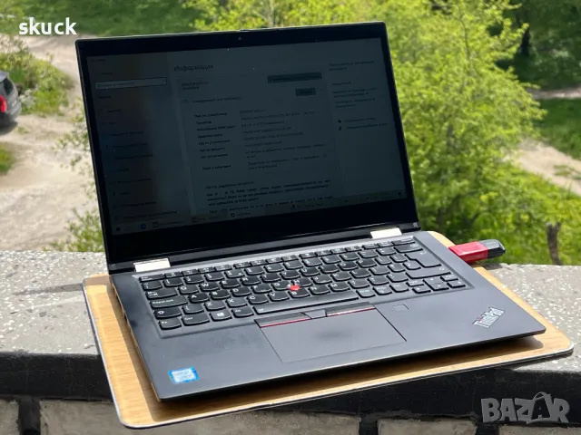 2в1 лаптоп и таблет: Lenovo ThinkPad X390 Yoga (i5-8265U, 8GB DDR4, 128GB SSD), снимка 2 - Лаптопи за работа - 49959701