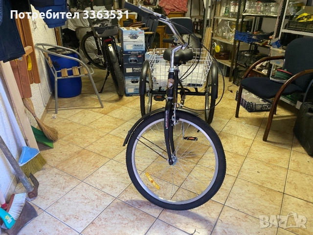 SPRING SALE Нов 24 цолов Сгъваем Триколесен Велосипед Триколка с товарен кош, снимка 6 - Велосипеди - 54347627