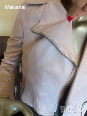 Дамско кожено яке в бебешко розов цвят !, снимка 8 - Якета - 42108191