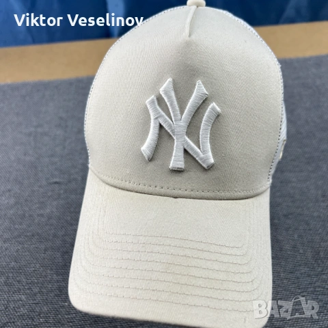 New York Yankees x New Era Baseball Cap One Size Шапка с Козирка Бежова Mesh