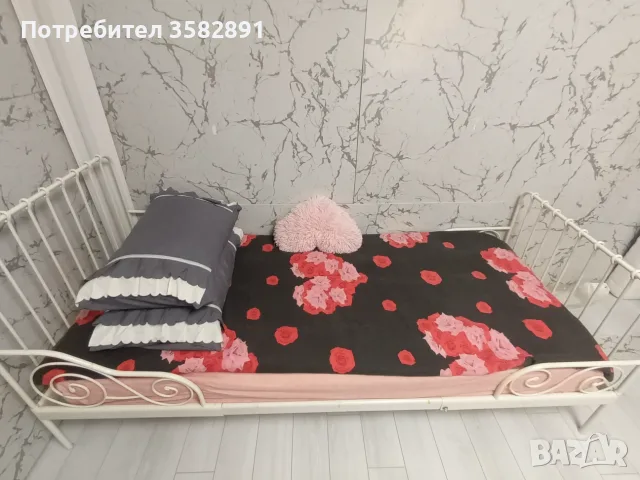 Метално легло с нов матрак, снимка 3 - Спални и легла - 55778969