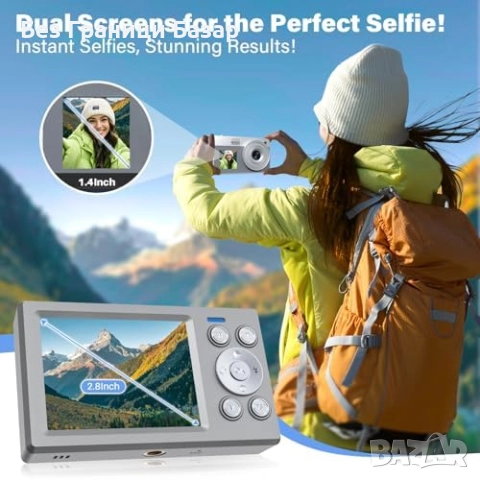 Нова Камера за деца 50MP + 1080P видео, селфи дисплей, ретро дизайн, снимка 3 - Фотоапарати - 51500718