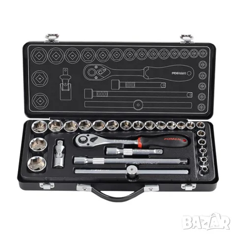 Комплект гедоре Fixman 26 части със захват 1/2''