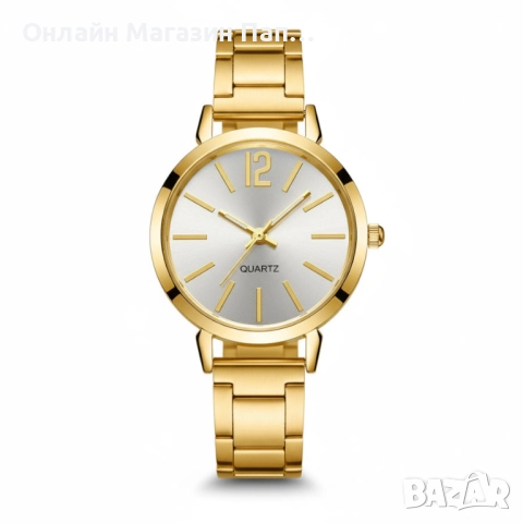 Елегантен дамски кварцов часовник – сребрист, златист или розово злато, снимка 2 - Дамски - 52348189