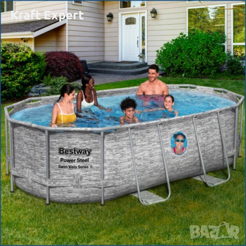 БАСЕЙН СГЛОБЯЕМ BESTWAY Steel ProMax 56709 С ПОМПА 366×100см