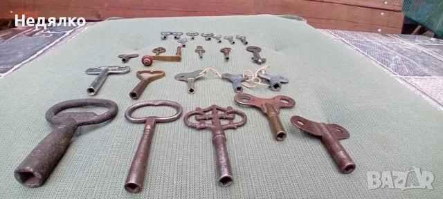 24бр стари немски ключета за джобни часовници, снимка 6 - Антикварни и старинни предмети - 48104942
