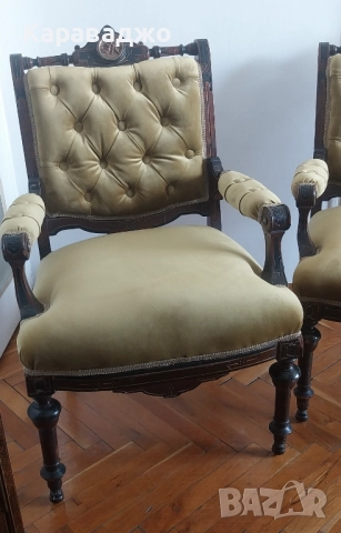 Антични Кресла 1850/70г, снимка 7 - Дивани и мека мебел - 49900556