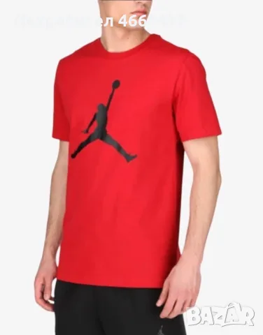 NIKE x Jordan Jumpman Tee Red/Black

, снимка 2 - Спортни дрехи, екипи - 56453947