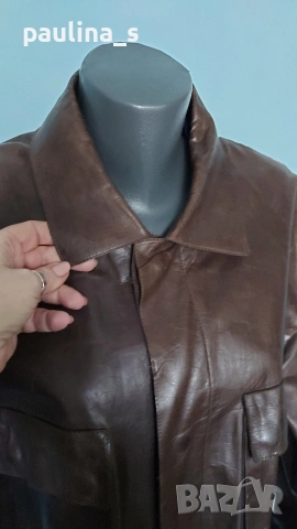 Винтидж / "Tommy Hilfiger" / Мъжко яке от естествена кожа , снимка 5 - Якета - 53265458