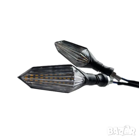 Комплект 12V бягащи оранжеви мигачи за мотор 2 броя