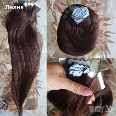 Естествена коса на стикери! 40бр. 100гр. , снимка 3 - Аксесоари за коса - 29462370