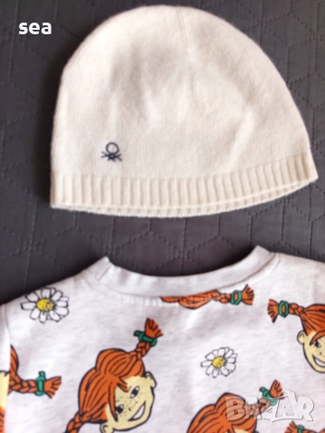 СЕТ пухкаво елече H&M , ватирана блузка H&M и шапка Benetton 5-6 г., снимка 4 - Детски Блузи и туники - 52446193