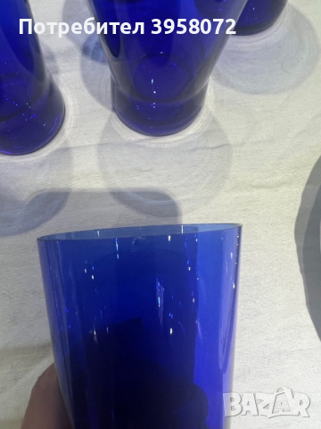 Бутилка за ракия от синьо стъкло, снимка 6 - Други стоки за дома - 44745293