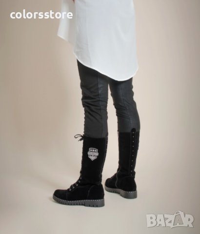 Равни ботуши - черни - 606