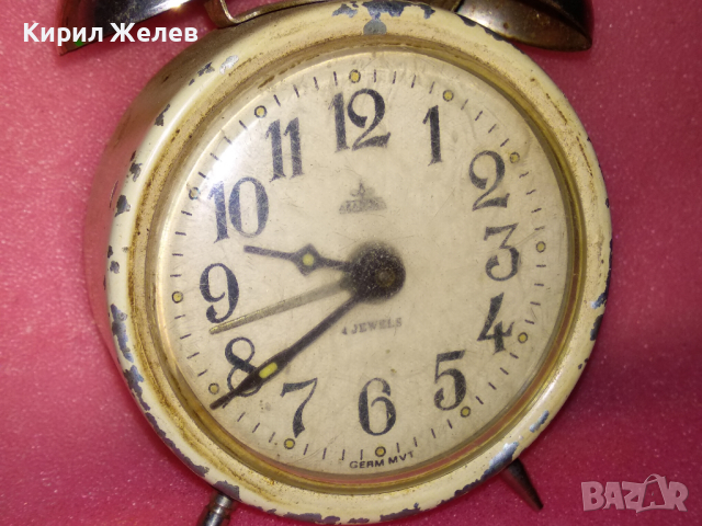 ARADORA GERM MVT Стар ЧЕШКИ КОЛЕКЦИОНЕРСКИ БУДИЛНИК с НЕМСКИ МЕХАНИЗЪМ РЯДЪК ЧАСОВНИК АРАДОРА 26476, снимка 2 - Антикварни и старинни предмети - 44548913