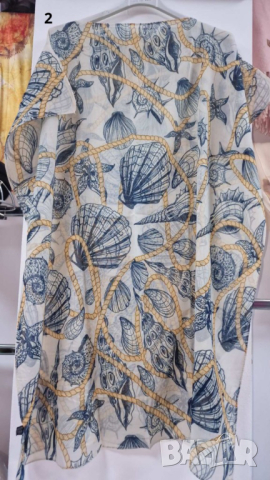 Туника-рокля за плажа в модерни цветни принтове и в свободна права кройка, универсален размер, снимка 8 - Туники - 44741694