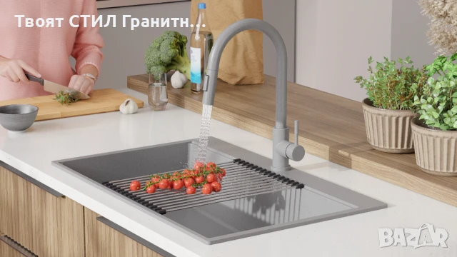 сива Кухненска Мивка от гранит Осло 80 XXL Top 780 x 500 mm