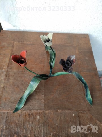 Свещник метален от соца, снимка 4 - Антикварни и старинни предмети - 39999820