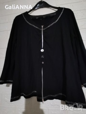СТРАХОТНА И ЕФЕКТНА БЛУЗА С ЦИПОВЕ 2XL, снимка 2 - Блузи с дълъг ръкав и пуловери - 42860548