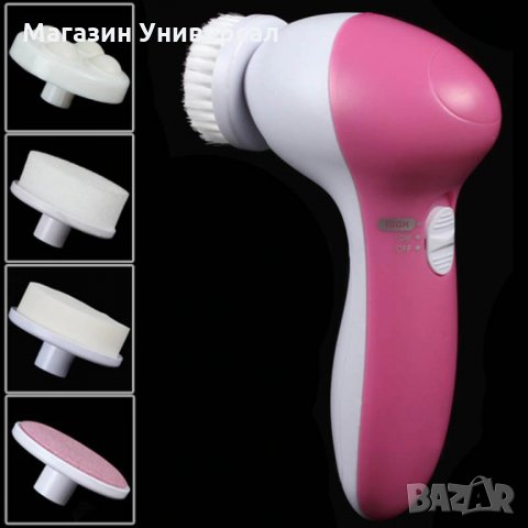 Електрическа четка за почистване на лице, 5в1 четка за почистване на кожата на батерии, снимка 3 - Други - 29690339
