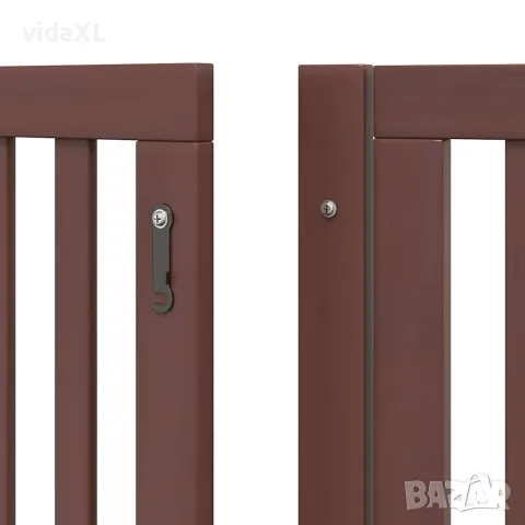 vidaXL Сгъваема преграда за куче с врата 10 панела кафяв 800 см топола, снимка 9 - За кучета - 56146642