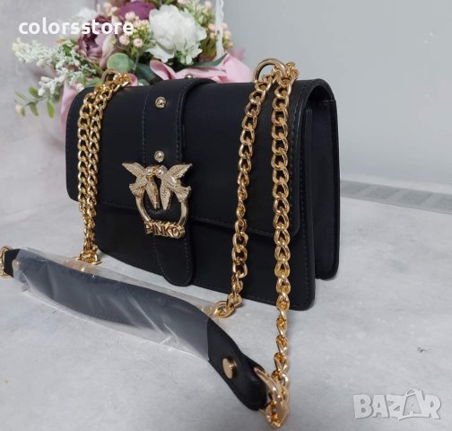 Луксозна Черна чанта Pinko  код Р 330, снимка 5 - Чанти - 34542126