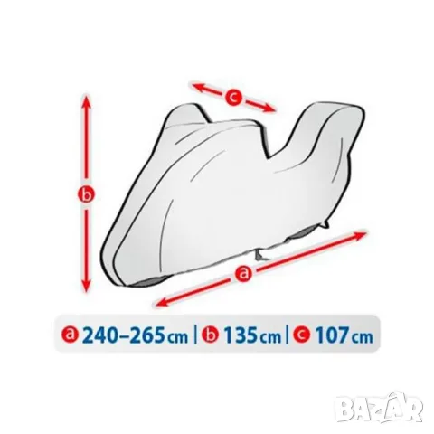 Сиво покривало Kegel Basic XL тип кутия за мотоциклет, снимка 2 - Аксесоари и консумативи - 55866178