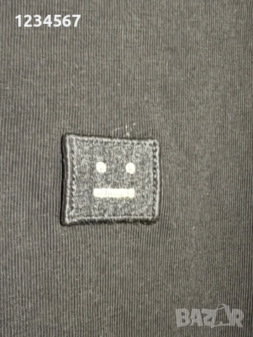 Acne Studios Tage Face Long Sleeve Tee Black Cotton., снимка 3 - Блузи - 53213300