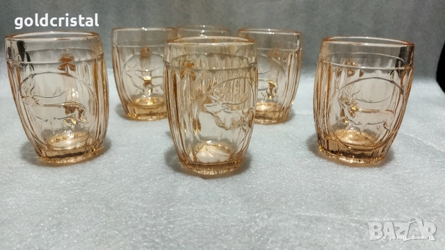 стари стъклени чаши цветно стъкло , снимка 8 - Антикварни и старинни предмети - 52673894