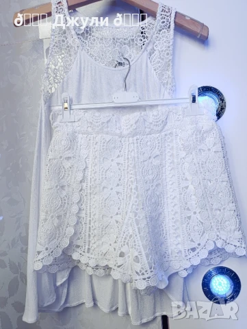 Бохемски летен сет от памучна дантела, снимка 1