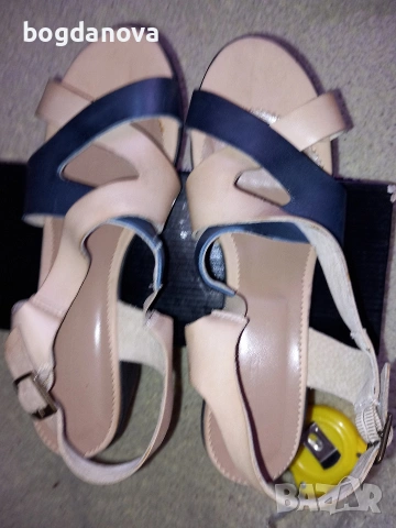 Чисто нови необувани сандали на ток от естествена кожа, снимка 2 - Сандали - 53992442