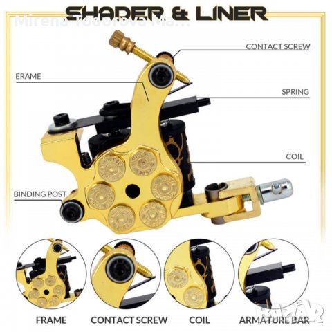 Професионален комплект машини за татуиране, снимка 7 - Друго оборудване - 38064015