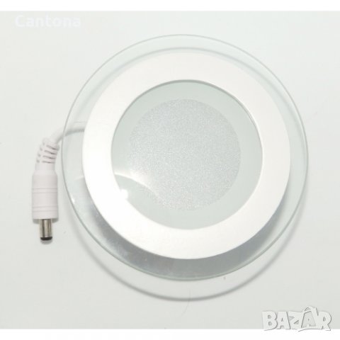 LED панел за вграждане стъкло - кръг, 12 W бяла светлина с LED драйвер, снимка 1 - Лампи за таван - 39220229