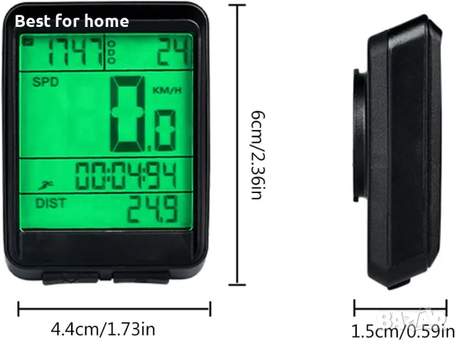 Безжичен велосипеден компютър с LCD подсветка  YIUAUOU, снимка 5 - Аксесоари за велосипеди - 49751845