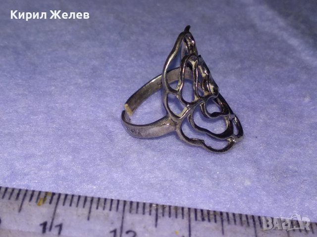 ЧУДЕСЕН ФЛОРАЛЕН АЖУРЕН СРЕБЪРЕН АРТ ДЕКО ПРЪСТЕН СРЕБРО 925 РЕГУЛИРУЕМ РЪЧНА ИЗРАБОТКА 40539, снимка 7 - Пръстени - 42761022