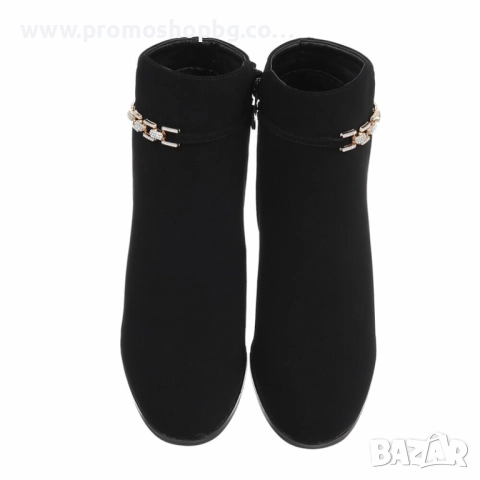 Дамски боти Jenna, еко велур, черни, 37 номер, снимка 3 - Дамски боти - 52985903