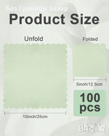 Нови Декоративни салфетки сейдж зелено 100 бр 2-пластови 25x25 за сватба рожден ден, снимка 2 - Декорация за дома - 54045965